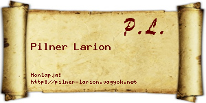 Pilner Larion névjegykártya